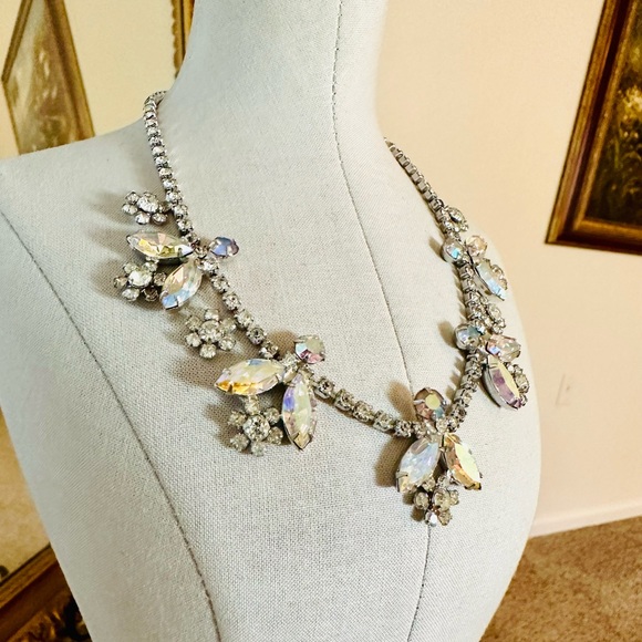 Vintage AB Crystal rhinestone Necklace SO GORGEOUS! - Picture 15 of 17